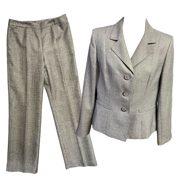 Le Suit Pants - Le Suit Pants Suit 2PC Grey Lined Dress Slacks Blazer Jacket 6 Workingcore Women